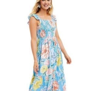 LOFT Multicolor Floral Maxi Dress
